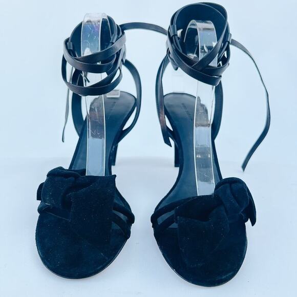New Isabel Marant Akynn Suede Black Velvet Bow Heels Pumps 41 Leather Box 11 - Picture 5 of 16